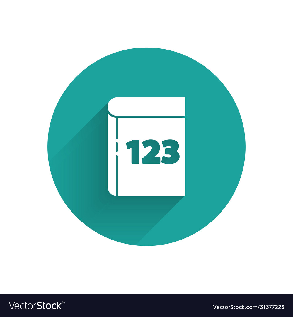 White book with word mathematics icon isolated