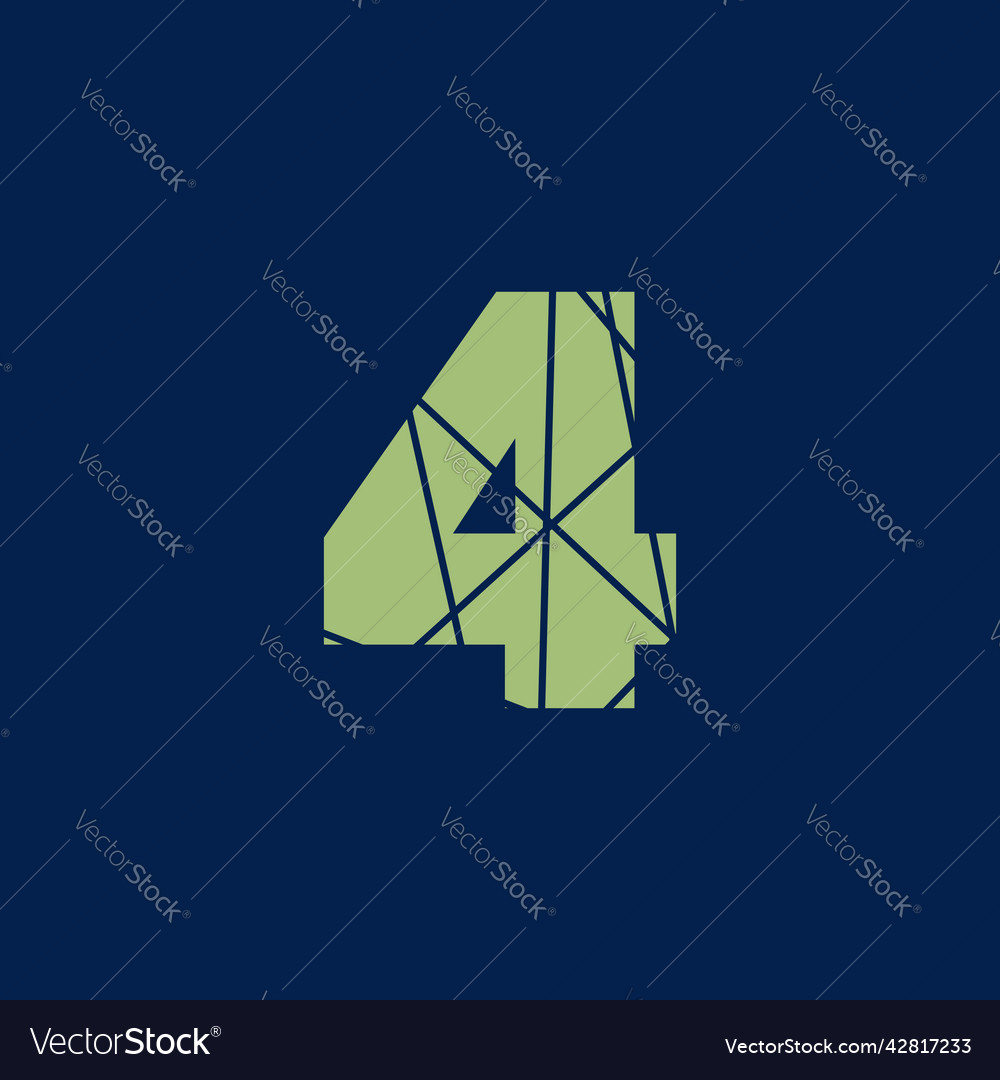 4 numeric text logo or symbol design vector image 4 numeric text logo or symbol design