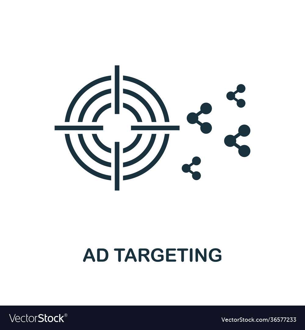 Ad targeting icon monochrome style design from