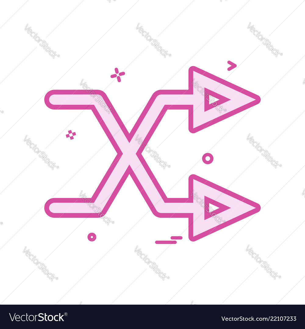 Arrow direction intersecting right two icon design vector image Arrow direction intersecting right two icon design
