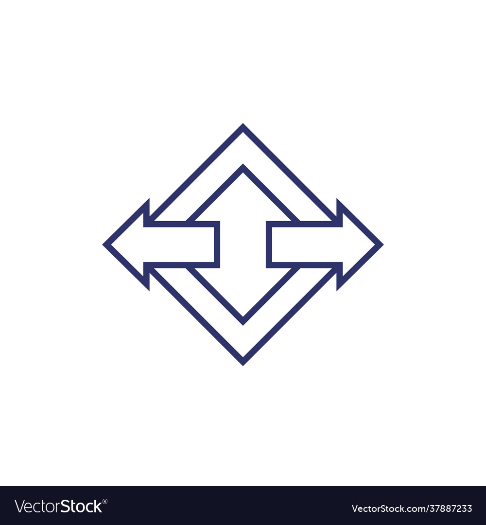 Arrows pointed in two directions linear