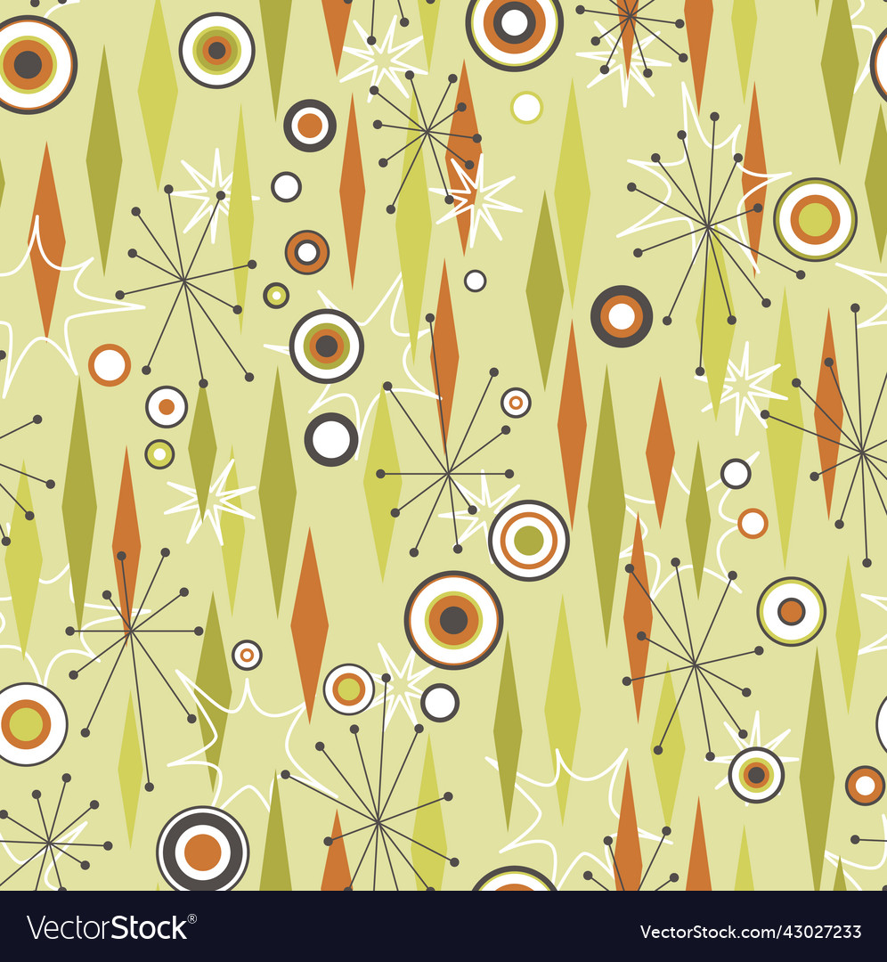 Atomic age fifties fabric wallpaper Royalty Free Vector