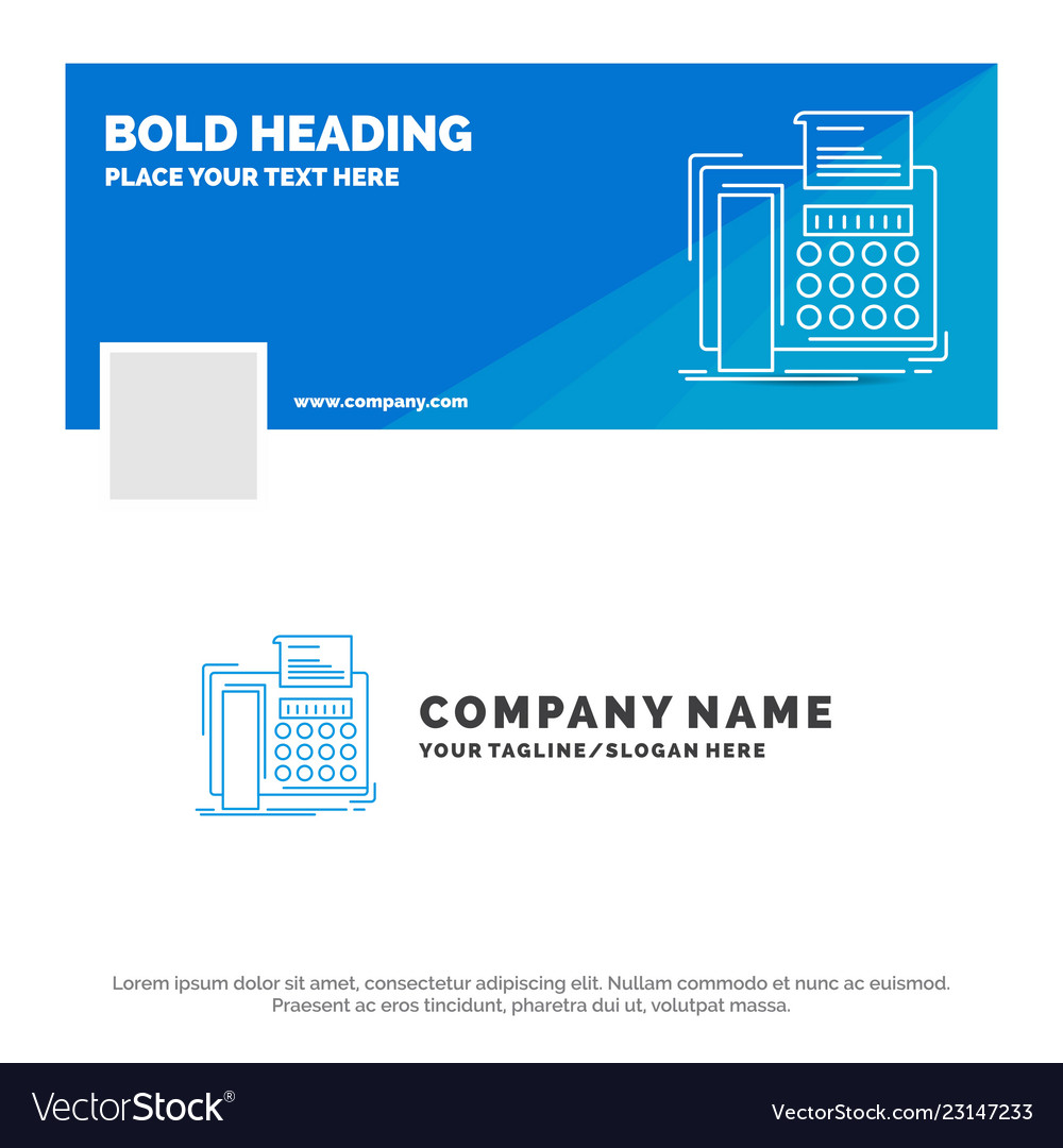 Blue business logo template for fax message