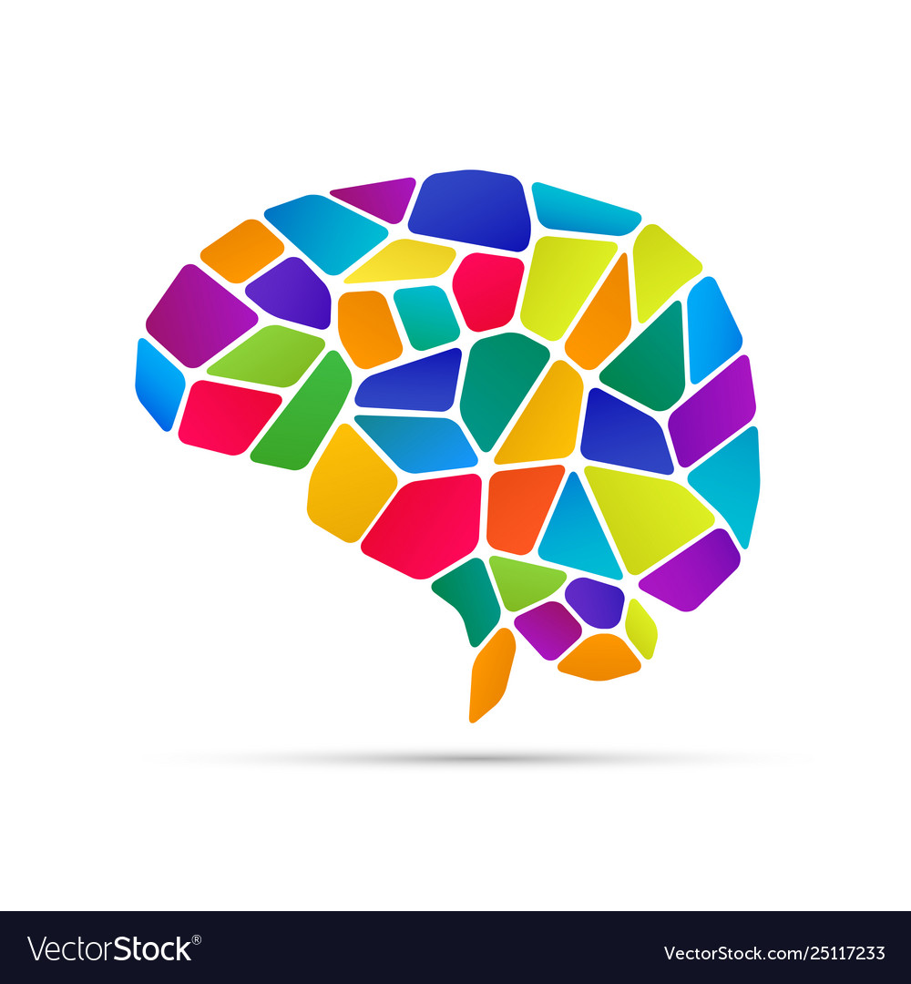 Bright and colorful brain logo Royalty Free Vector Image