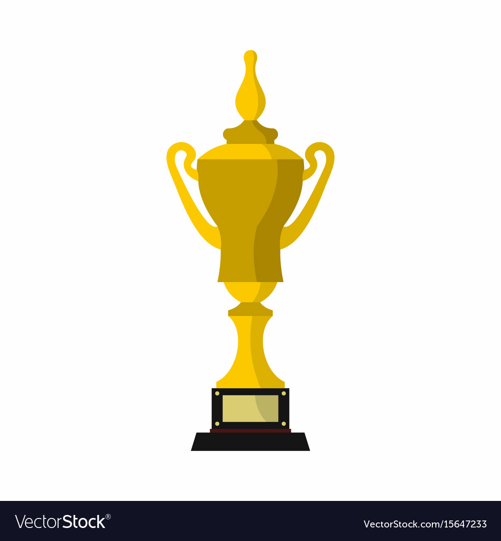 Champion cup for winner in flat style Royalty Free Vector