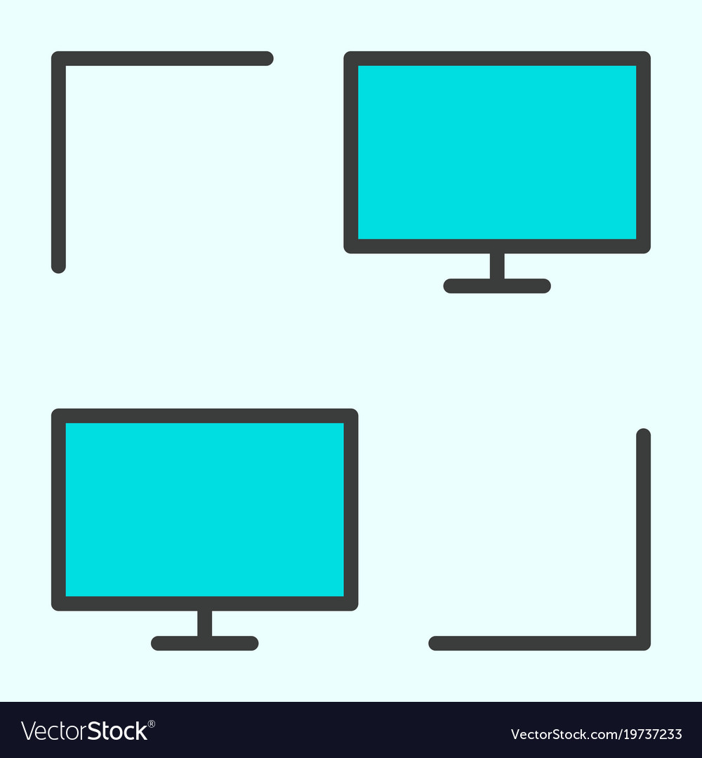 Computer network line icon lan minimal pictograph