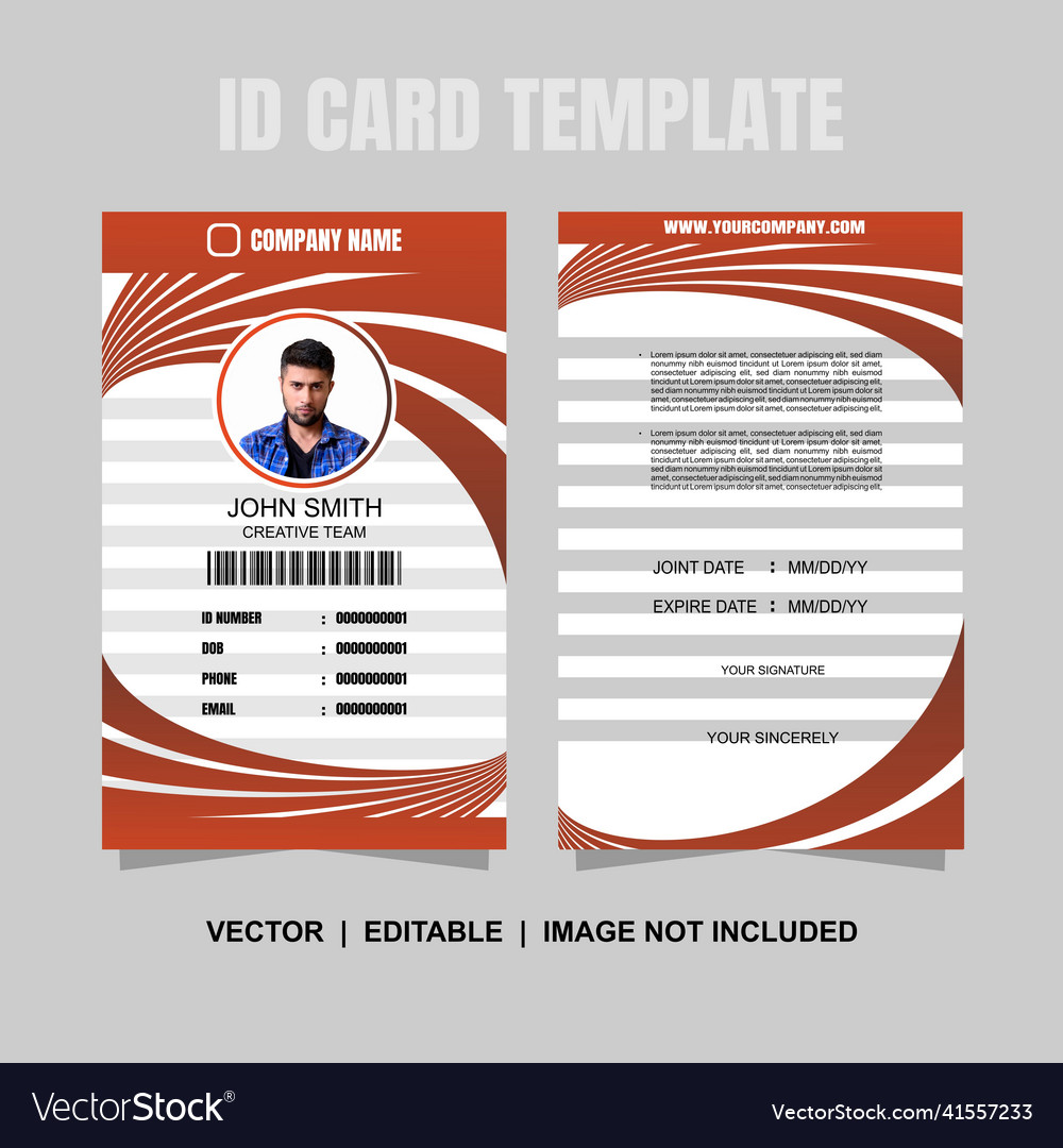 Creative identity card template Royalty Free Vector Image