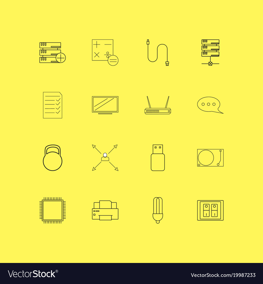 Devices linear icon set simple outline icons