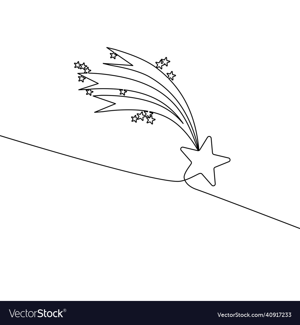 Draw a continuous line of stars shining meteor
