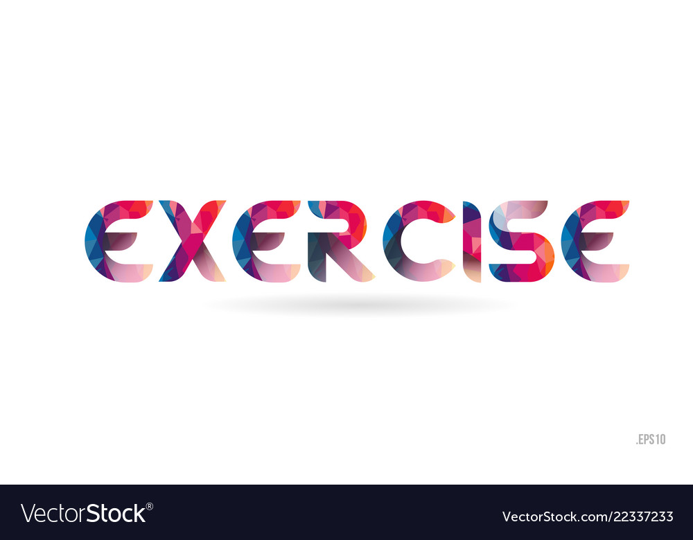 Exercise colored rainbow word text suitable for Vector Image