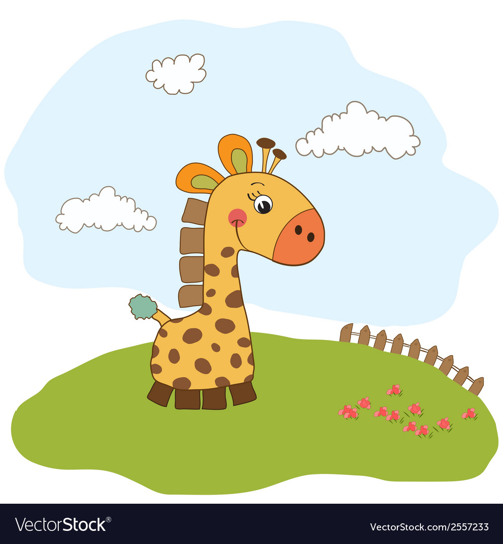 Greeting card with giraffe toy