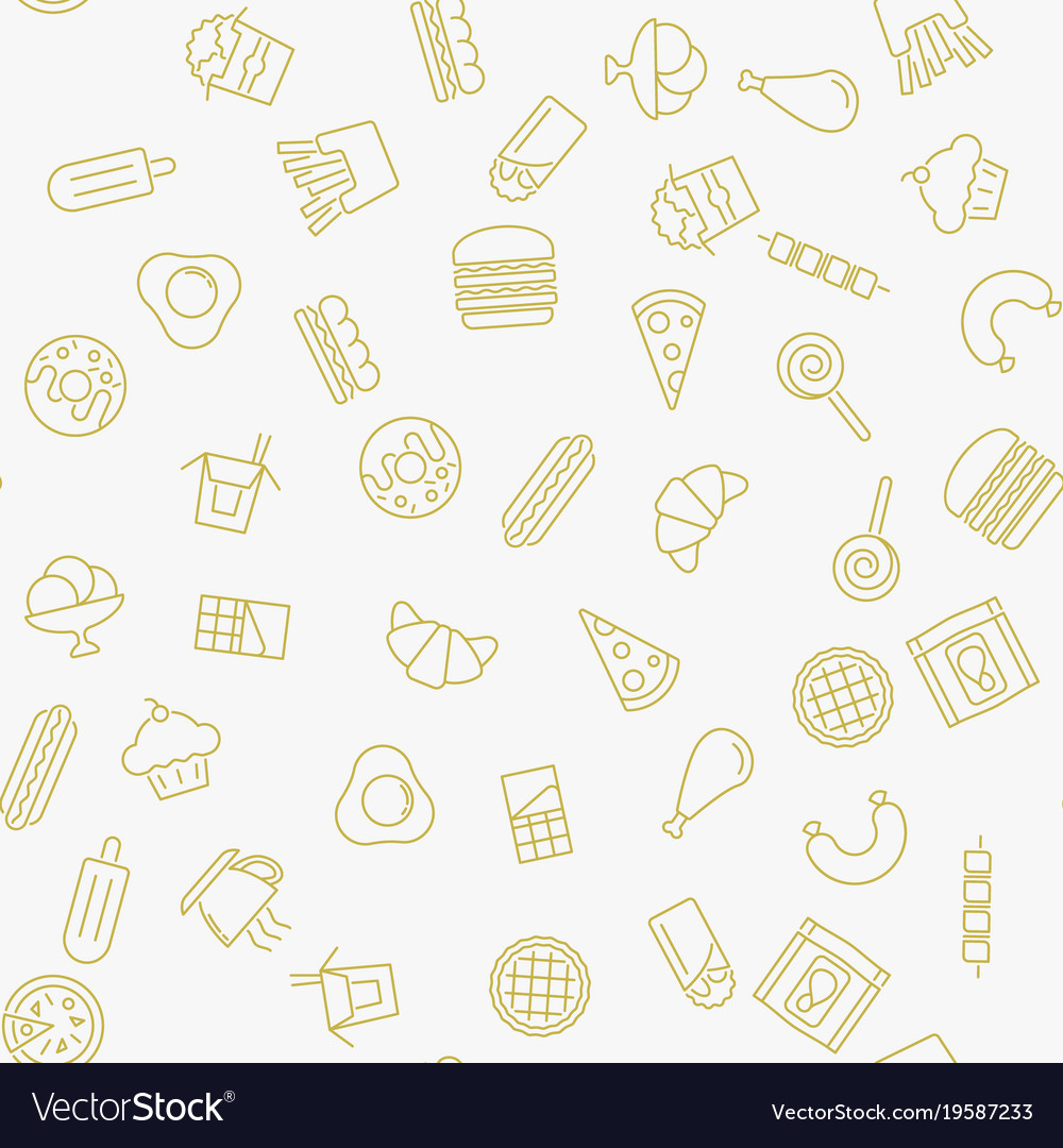 Junk Food Icon Seamless Pattern