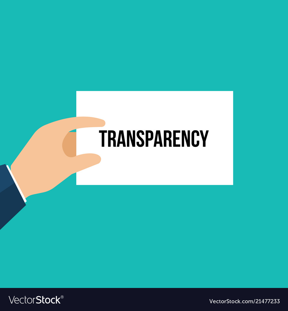 Man showing paper transparency text vector image Man showing paper transparency text