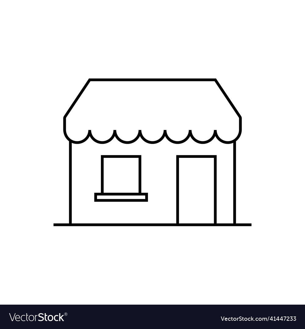 Market shop line icon kiosk store retail graphic