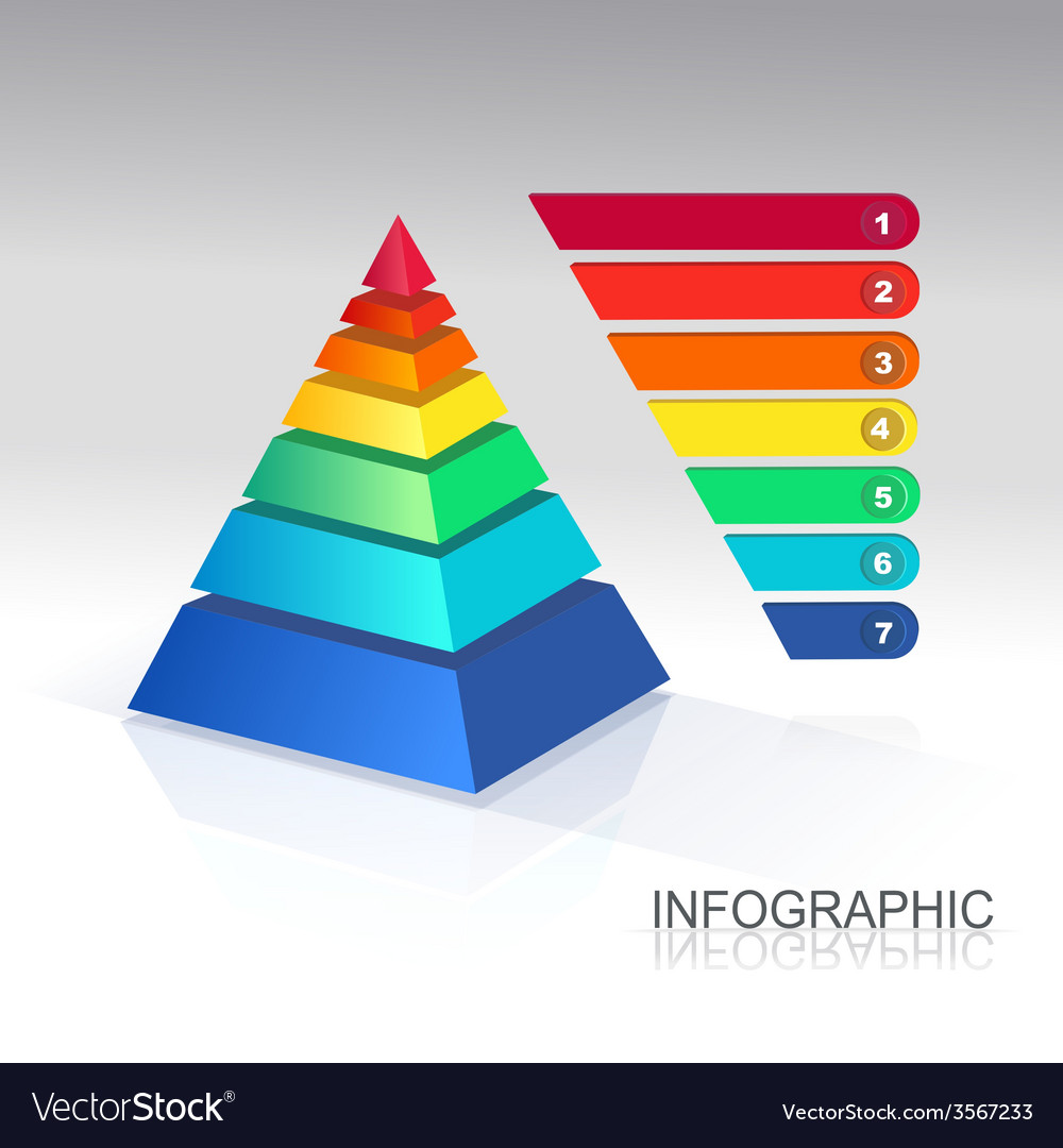 Pyramid infographic colorful Royalty Free Vector Image