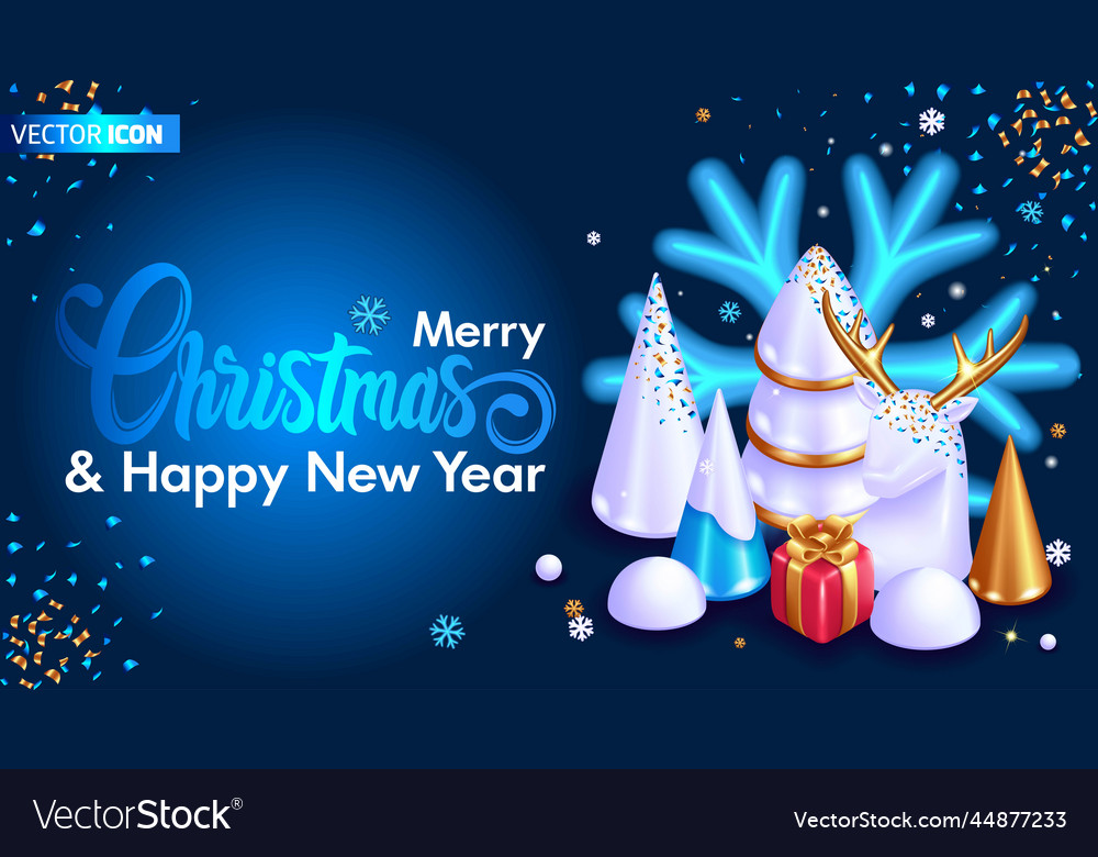 Realistic 3d isometric deer figure vector image Realistic 3d isometric deer figure