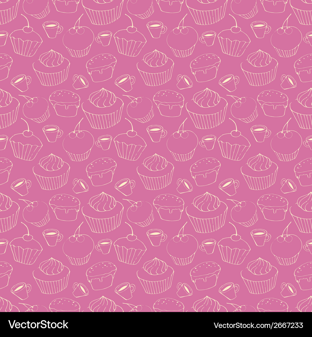 Seamless pattern with sweets Royalty Free Vector Image