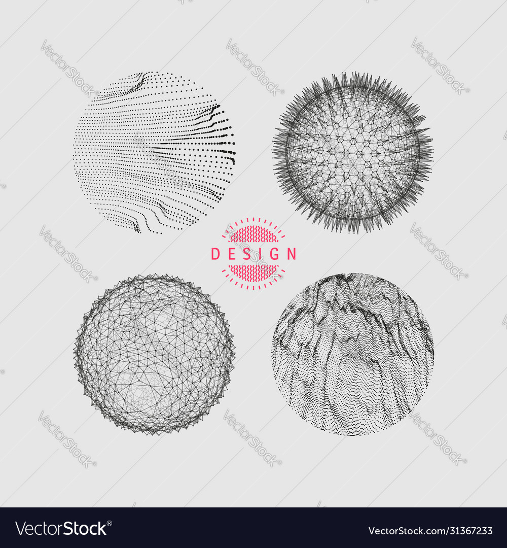 Sphere with connected lines and dots wireframe vector image Sphere with connected lines and dots wireframe