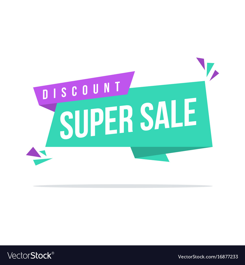 Super sale discount price label design Royalty Free Vector