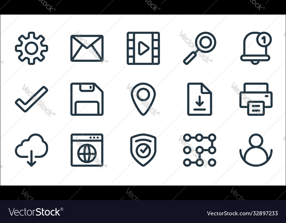 Ui line icons linear set quality vector image Ui line icons linear set quality