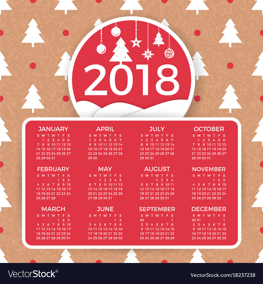 2018 calendar it can be used for web or print