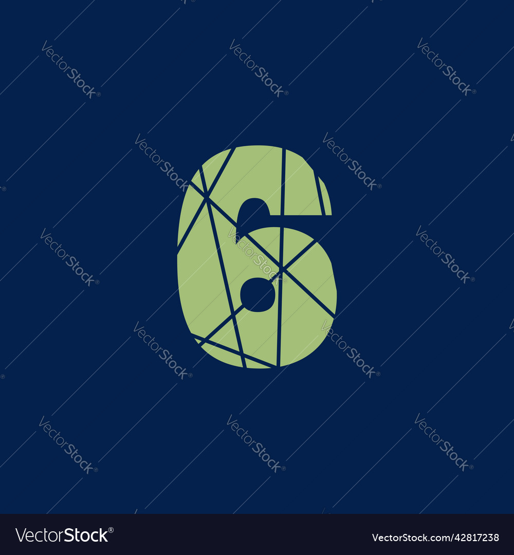 6 numeric text logo or symbol design