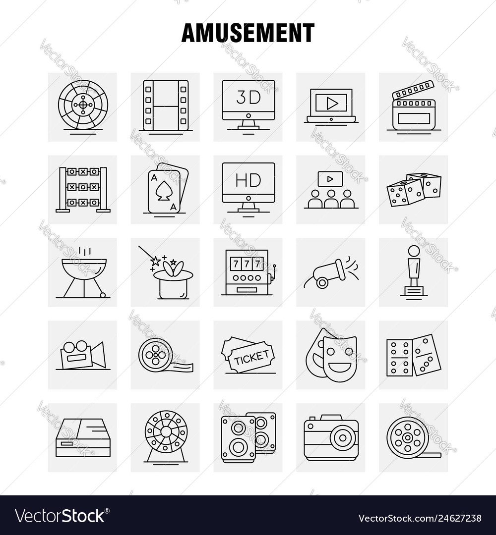 Amusement line icon for web print and mobile uxui
