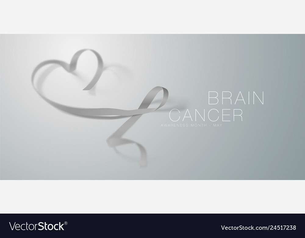 Brain cancer awareness calligraphy poster design Vector Image