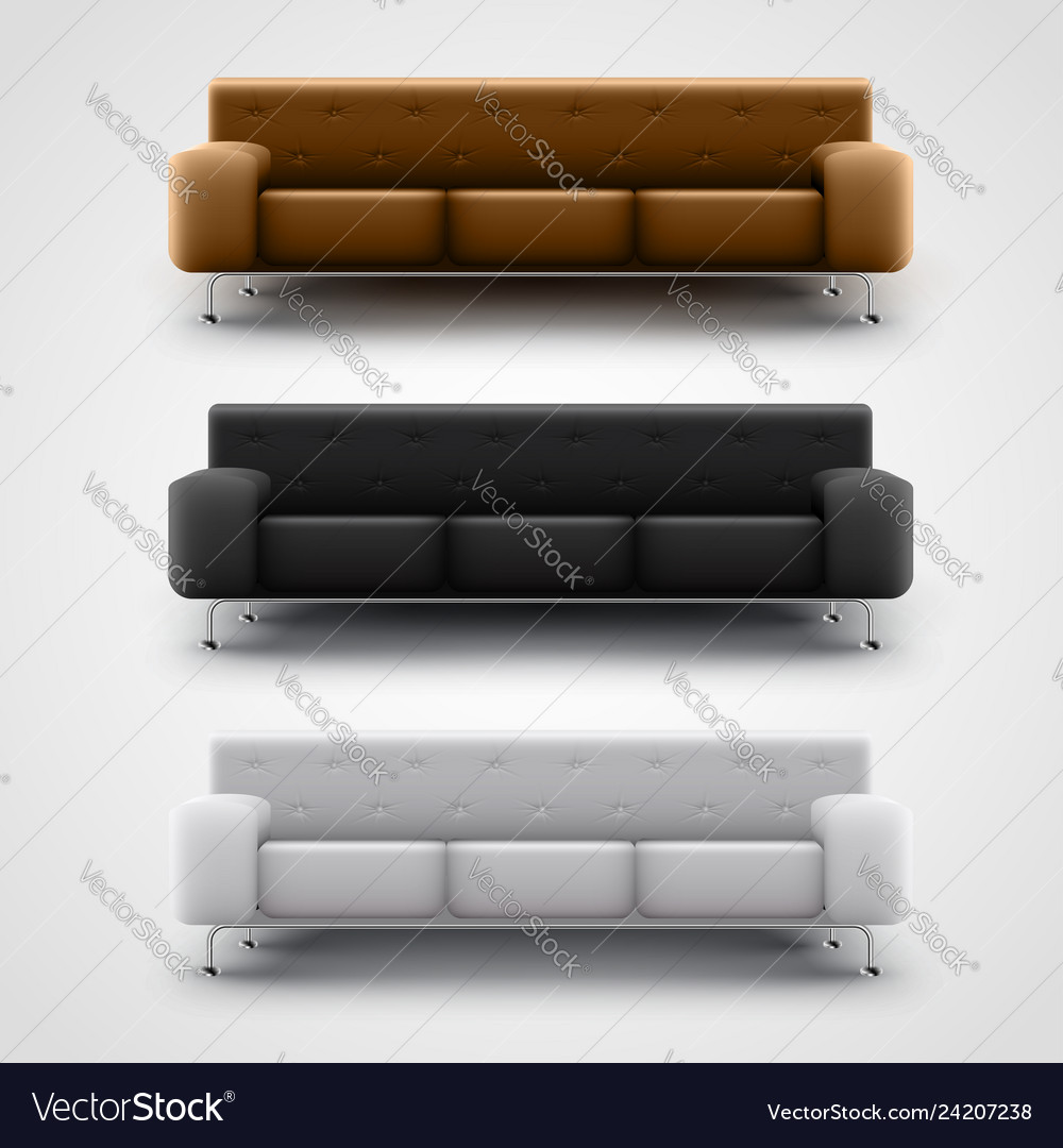 Brown Black And White Couches Royalty Free Vector Image