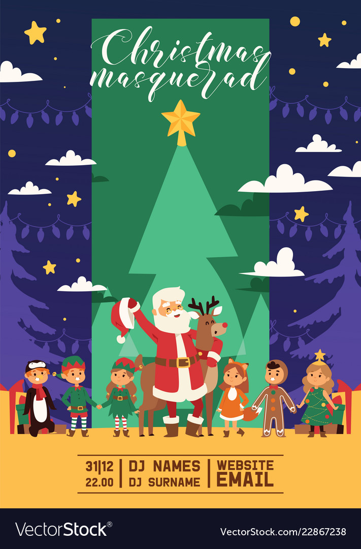 Christmas 2019 Happy New Year Greeting Card Santa Vector Image