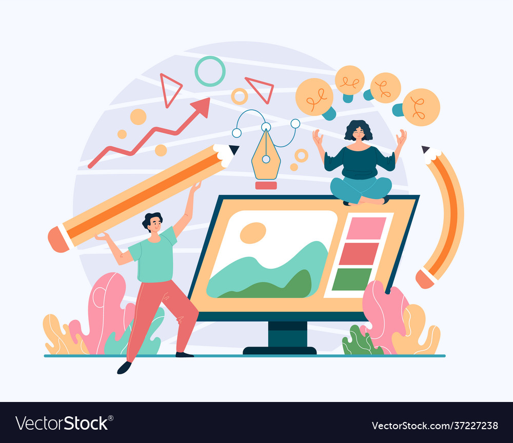 Design project development teamwork creative work Vector Image