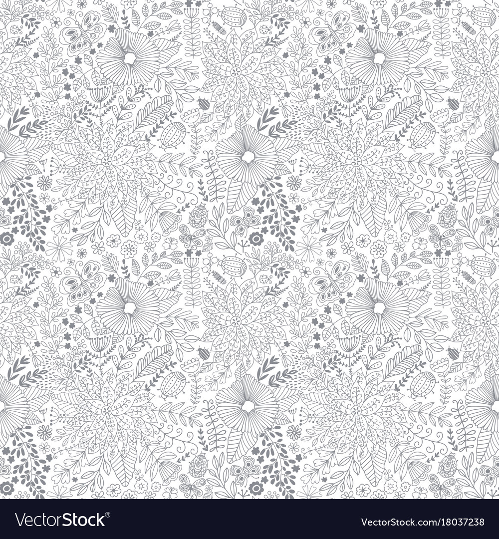 Flower pattern seamless botanic texture