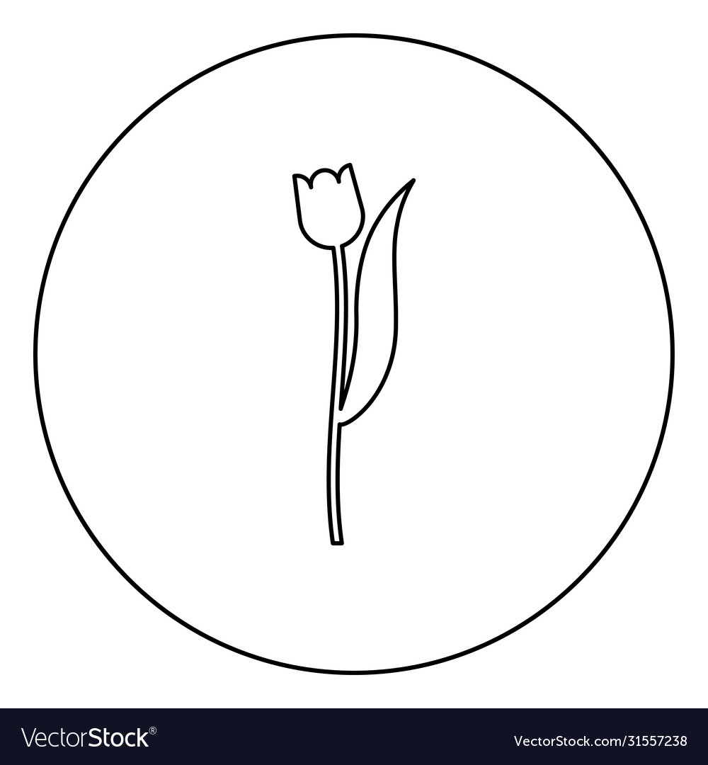 Flower tulip plant silhouette icon in circle