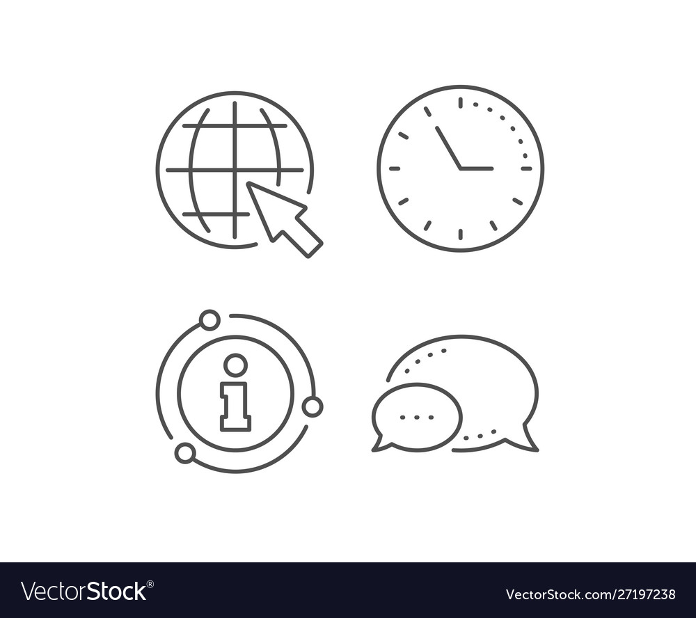 Globe with mouse cursor line icon world sign vector image Globe with mouse cursor line icon world sign