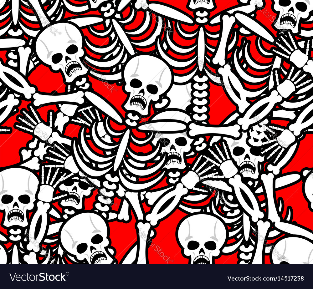 Hell seamless pattern skeleton in sinners