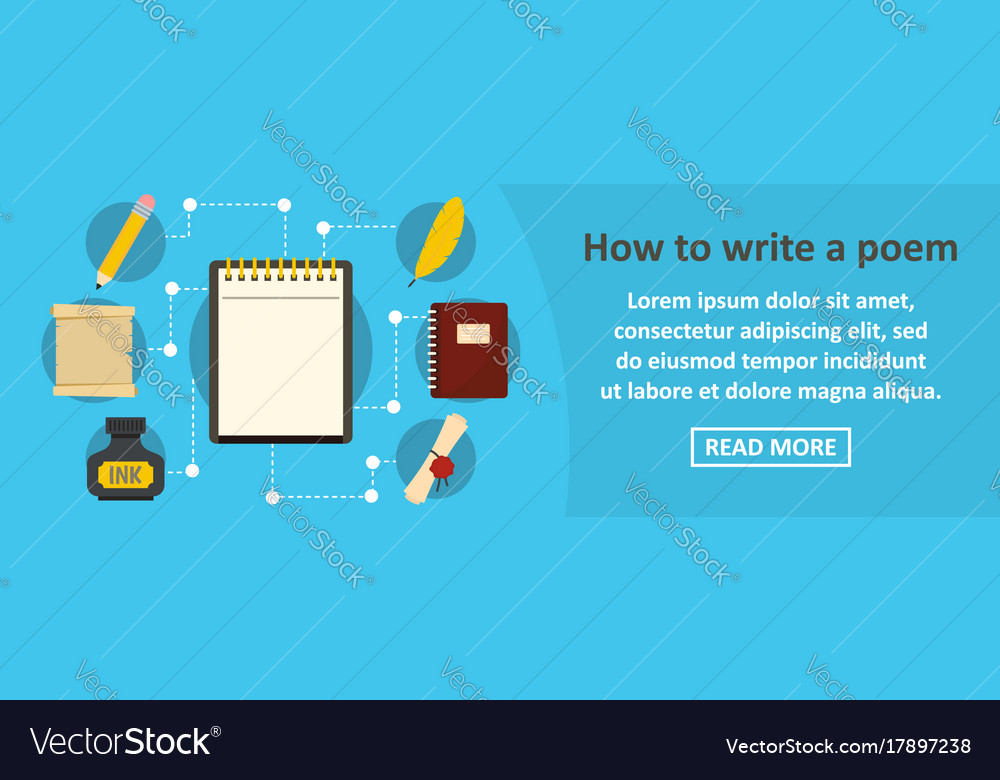 How to write a poem banner horizontal concept Vector Image