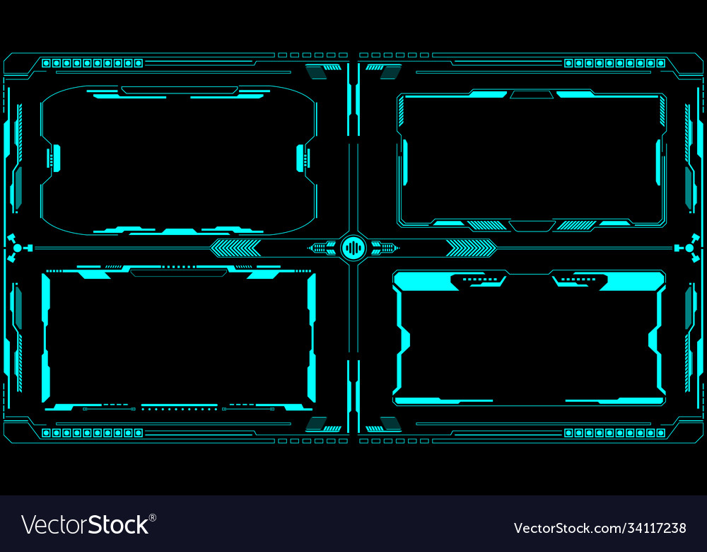 Hud futuristic elements 4 screen user interface