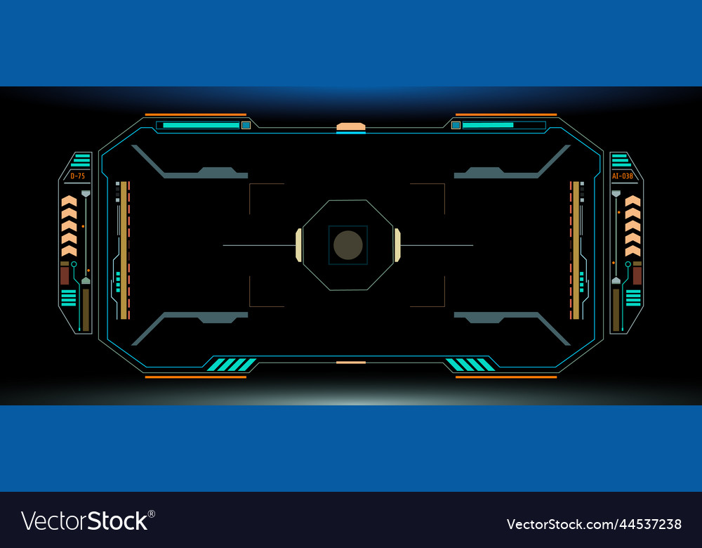 Hud screen ui system monitoring vector image Hud screen ui system monitoring