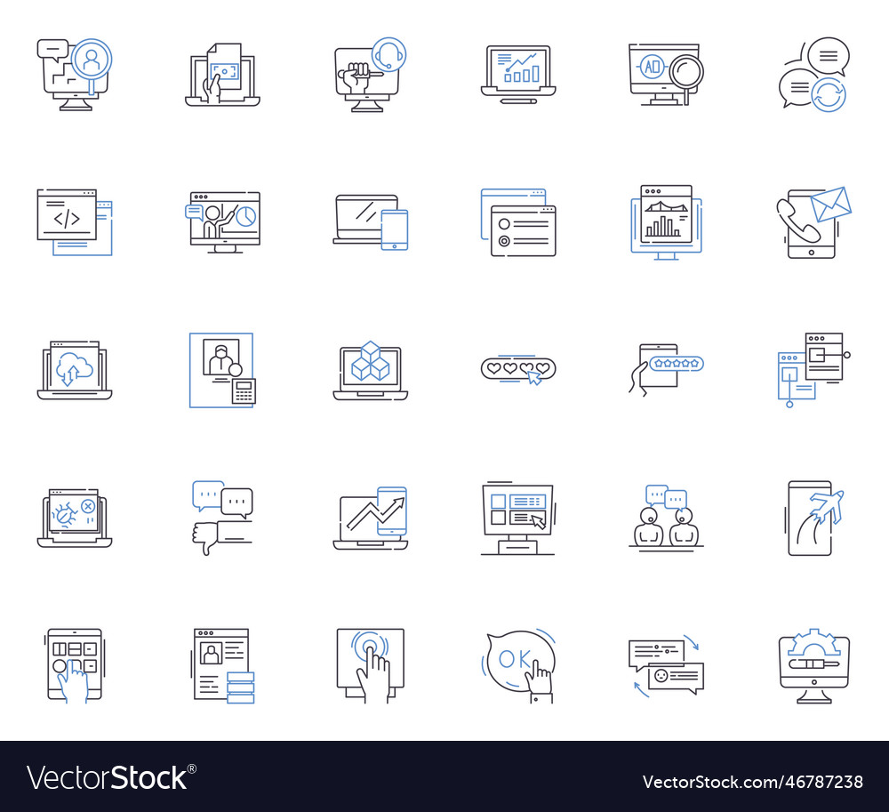 Material line icons collection metal wood Vector Image