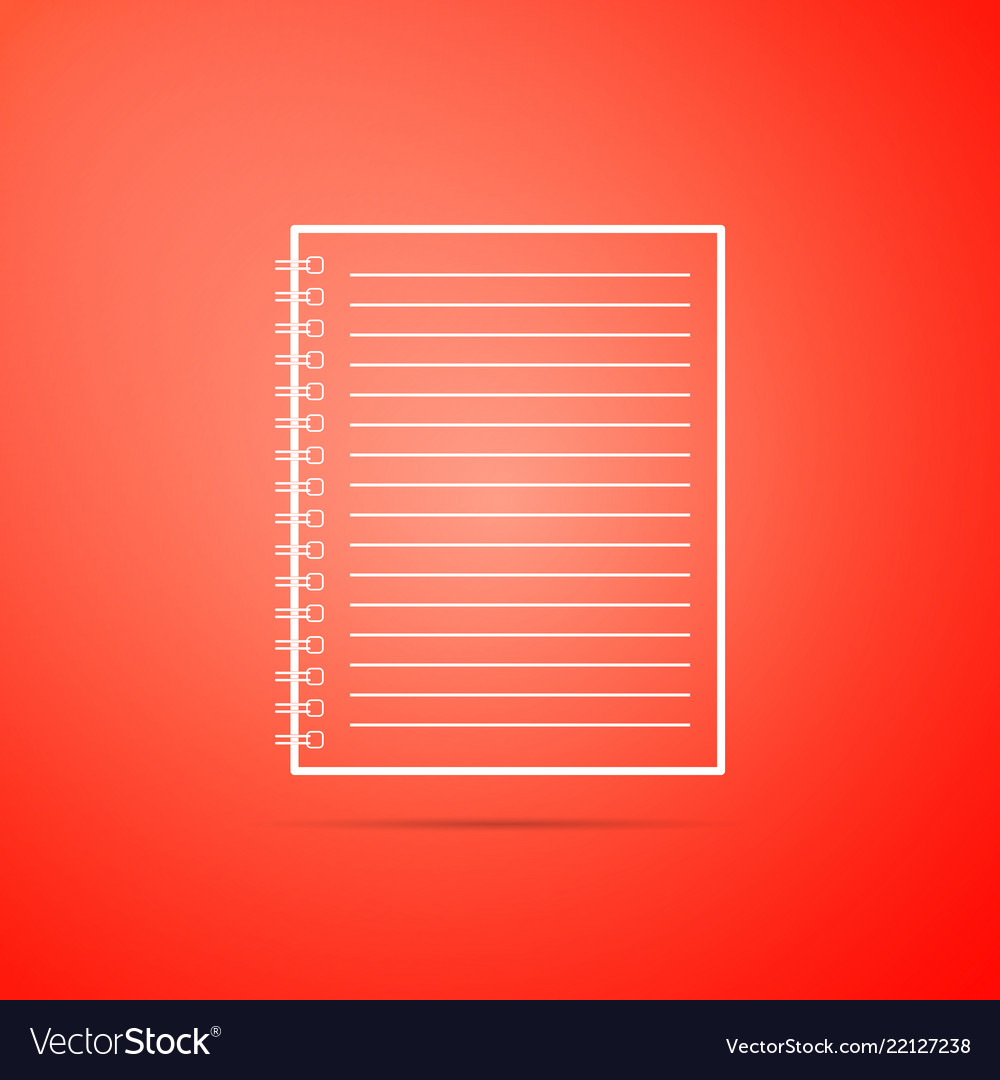 Notebook icon isolated on orange background