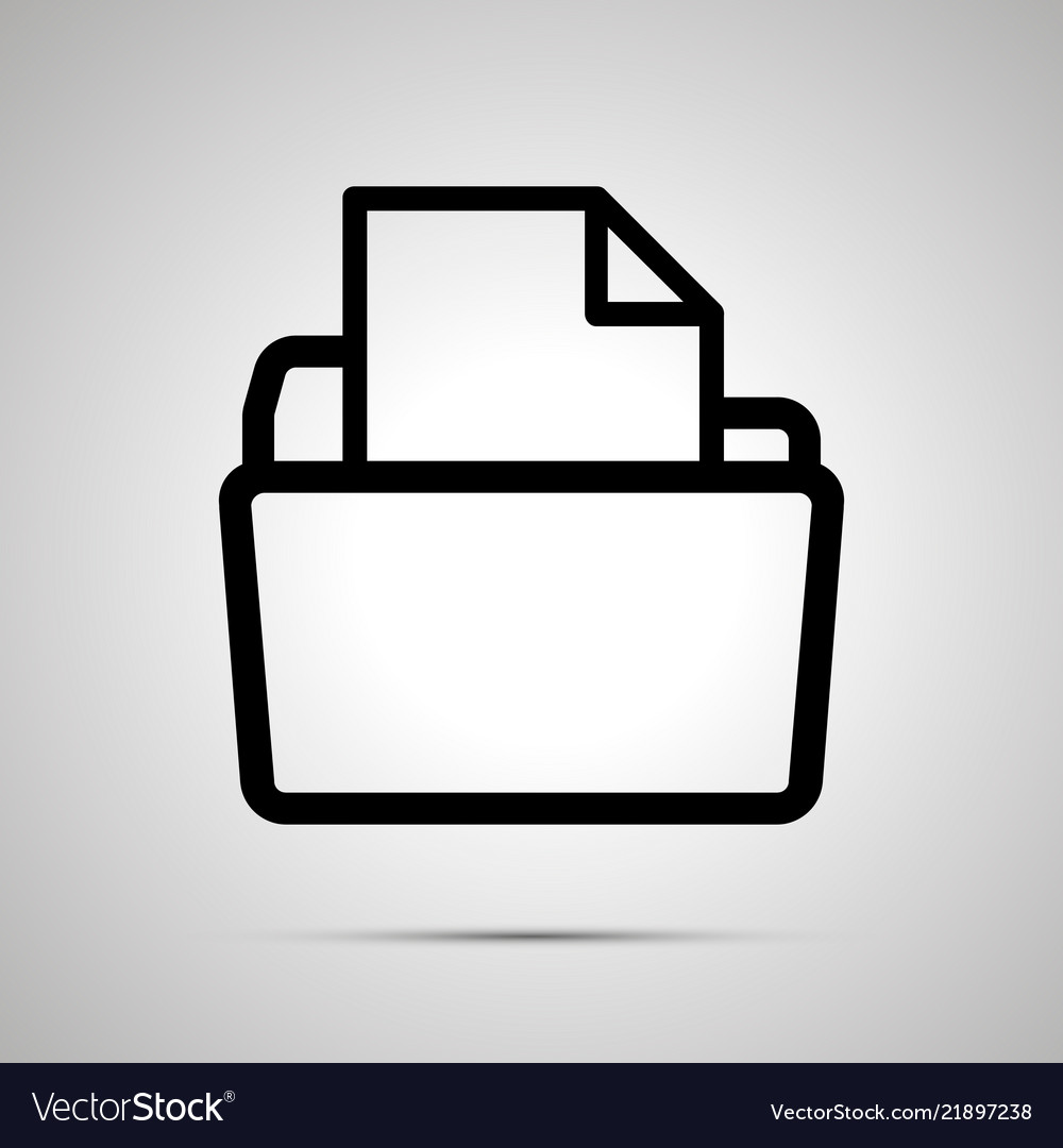 Open folder with document simple black icon vector image Open folder with document simple black icon