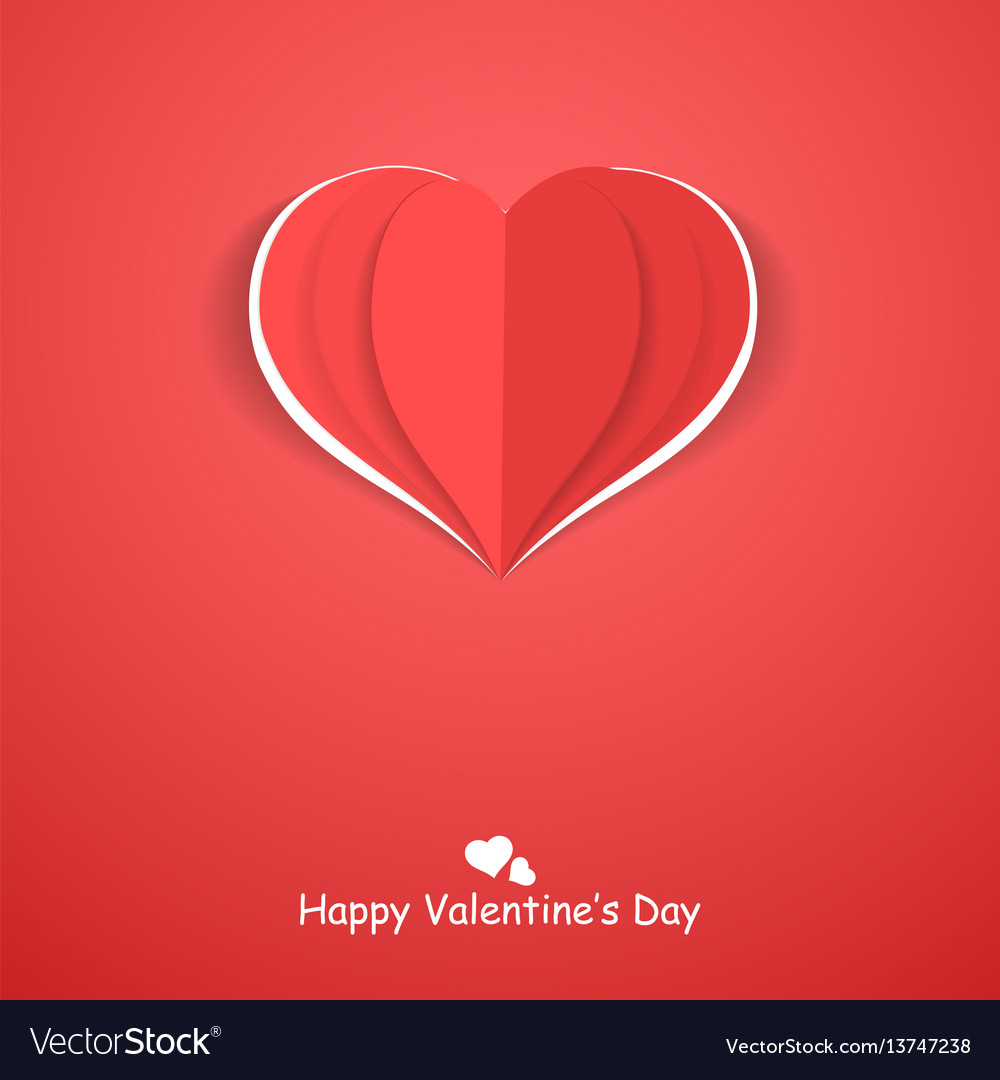 Paper origami heart happy valentines day Vector Image