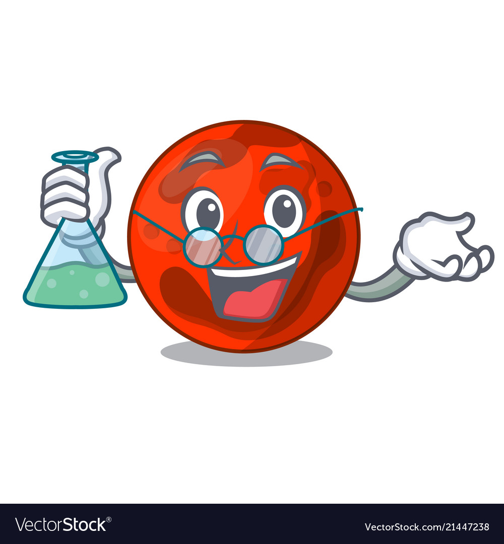 Professor mars planet character cartoon