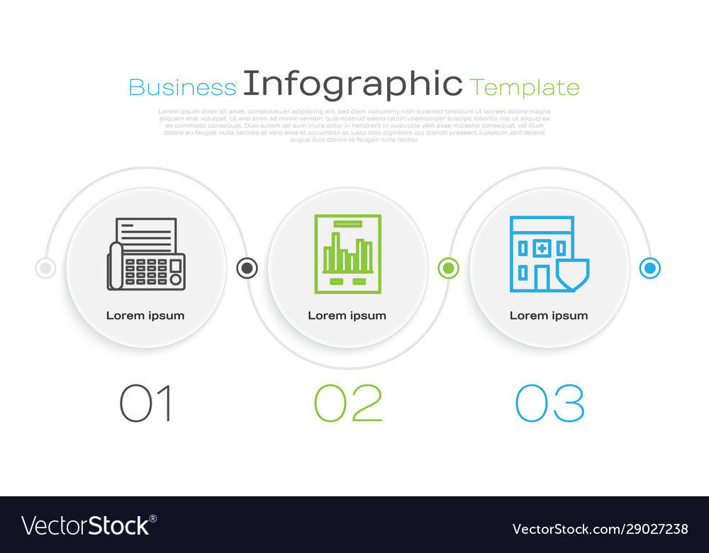 Set line fax machine document with graph chart