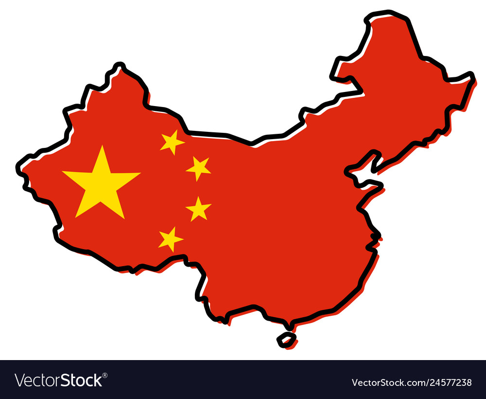 Simplified map of china outline with slightly Vector Image