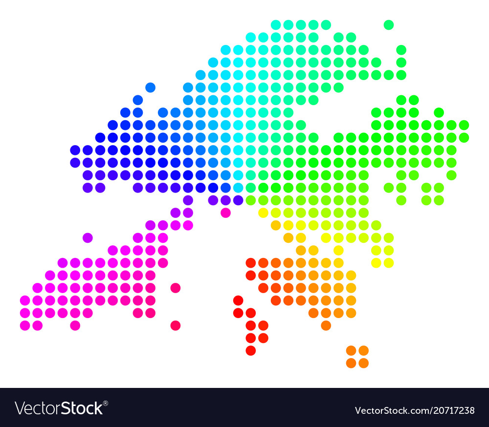 Spectrum sphere dot hong kong map vector image Spectrum sphere dot hong kong map