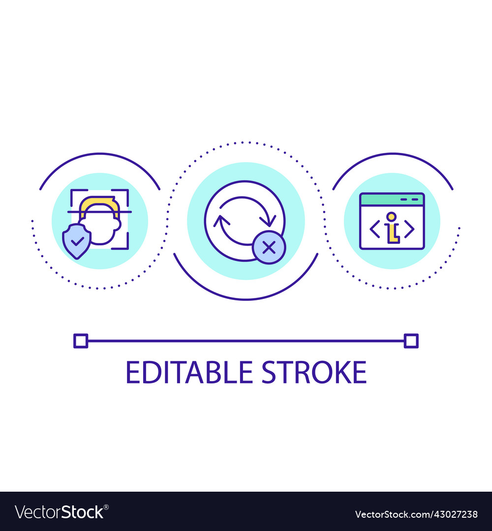 User identity verification loop concept icon vector image User identity verification loop concept icon