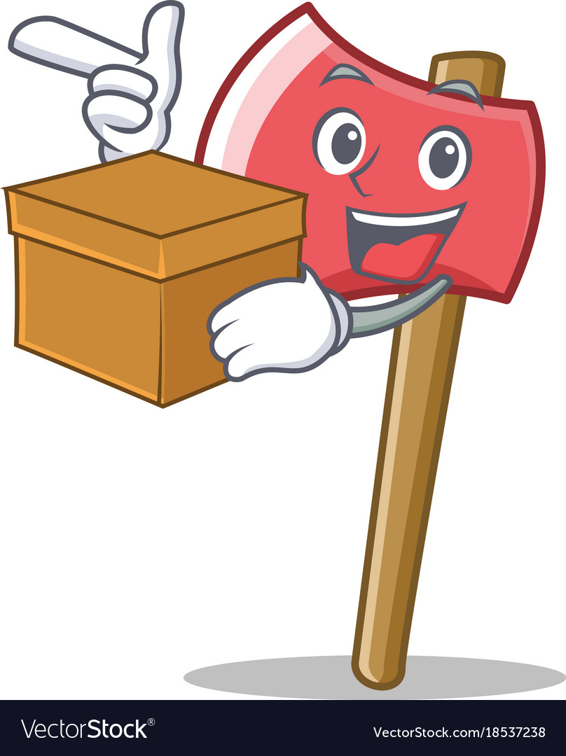 With box axe character cartoon style