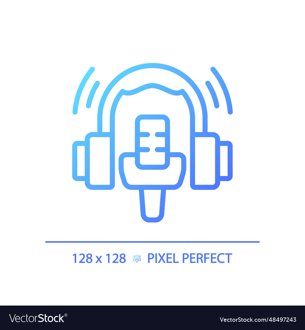 2d thin linear gradient broadcasting icon vector image 2d thin linear gradient broadcasting icon