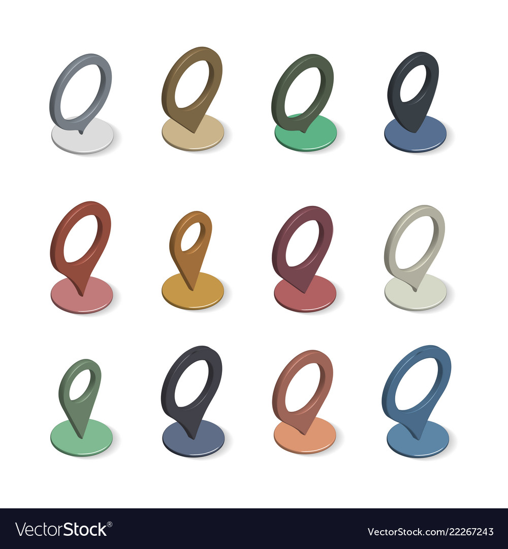 3d pointers for maps vector image 3d pointers for maps